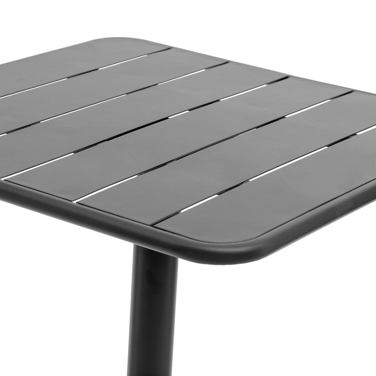 Mesa quadrada PUKHET cinza escuro em metal,  Mesa quadrada PUKHET cinza escuro em metal
