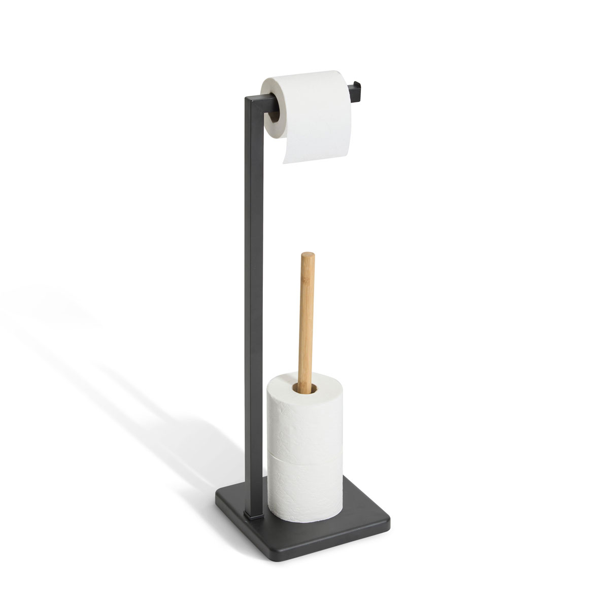 Porta rolos wc bambu NATUREO preto