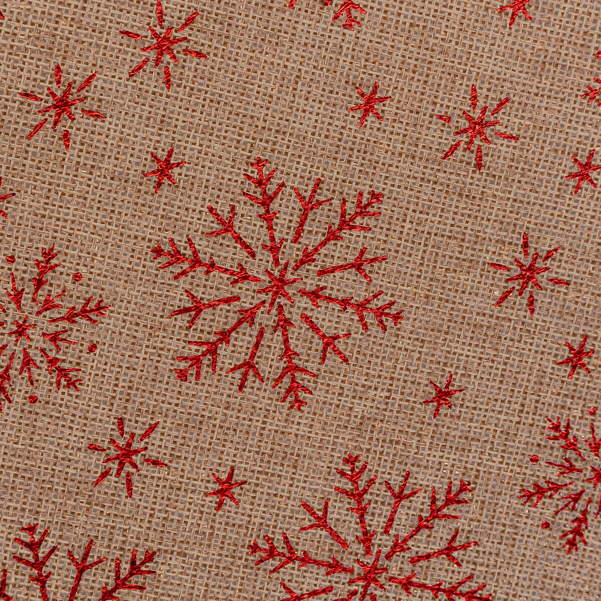Individual de mesa vermelho com flocos de neve 38cm