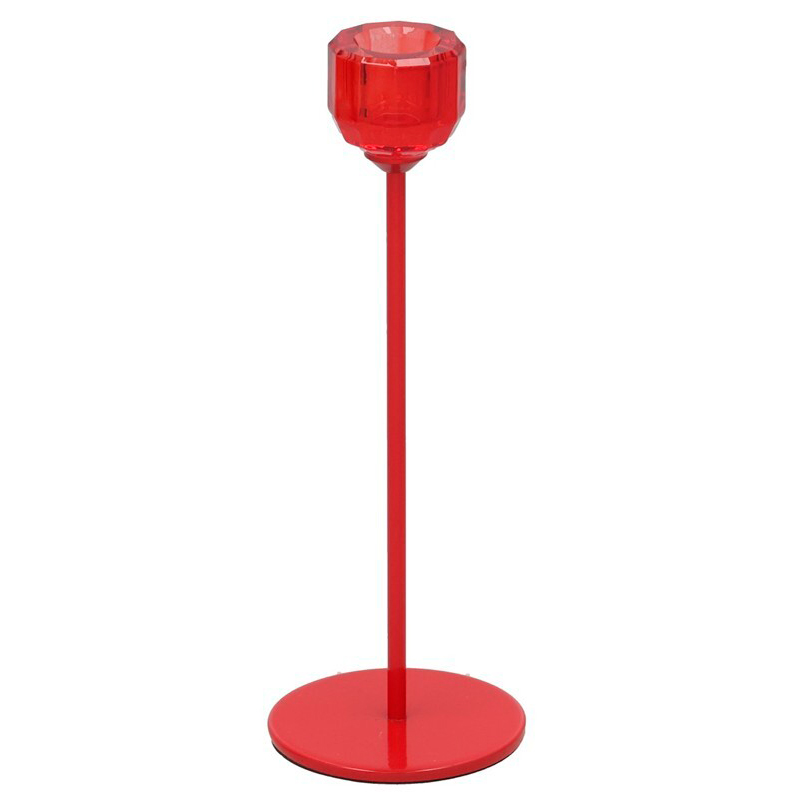 Casti&ccedil;al vermelho em vidro D8x22cm