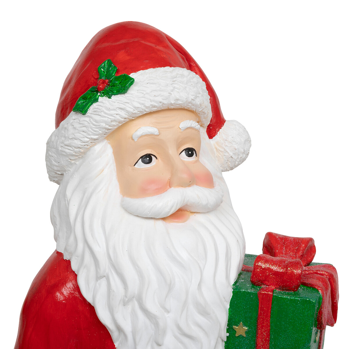 Figura de pai natal tradicional em resina 39x36x106cm