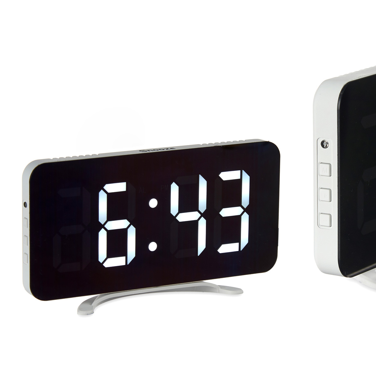 Rel&oacute;gio de mesa digital usb branco