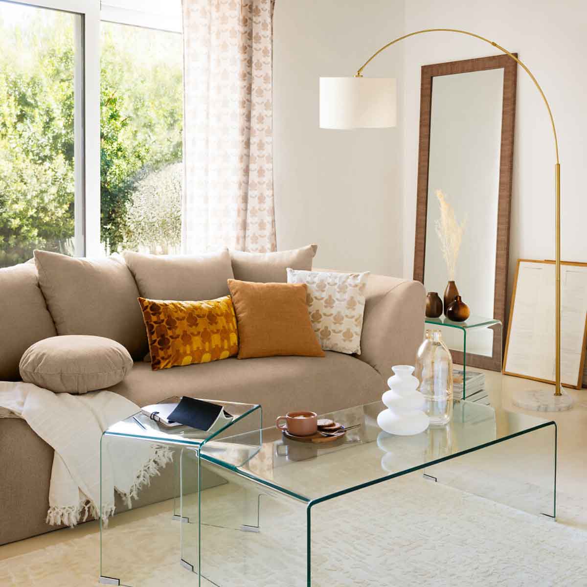 Sof&aacute; CANDICE bege 2 lugares