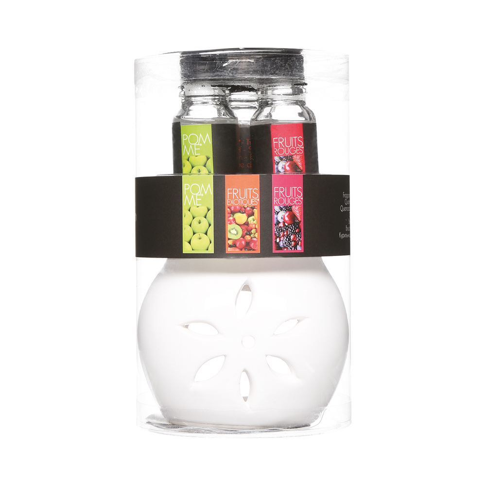 Queimador com 3 &oacute;leos aroma frutos perfumado