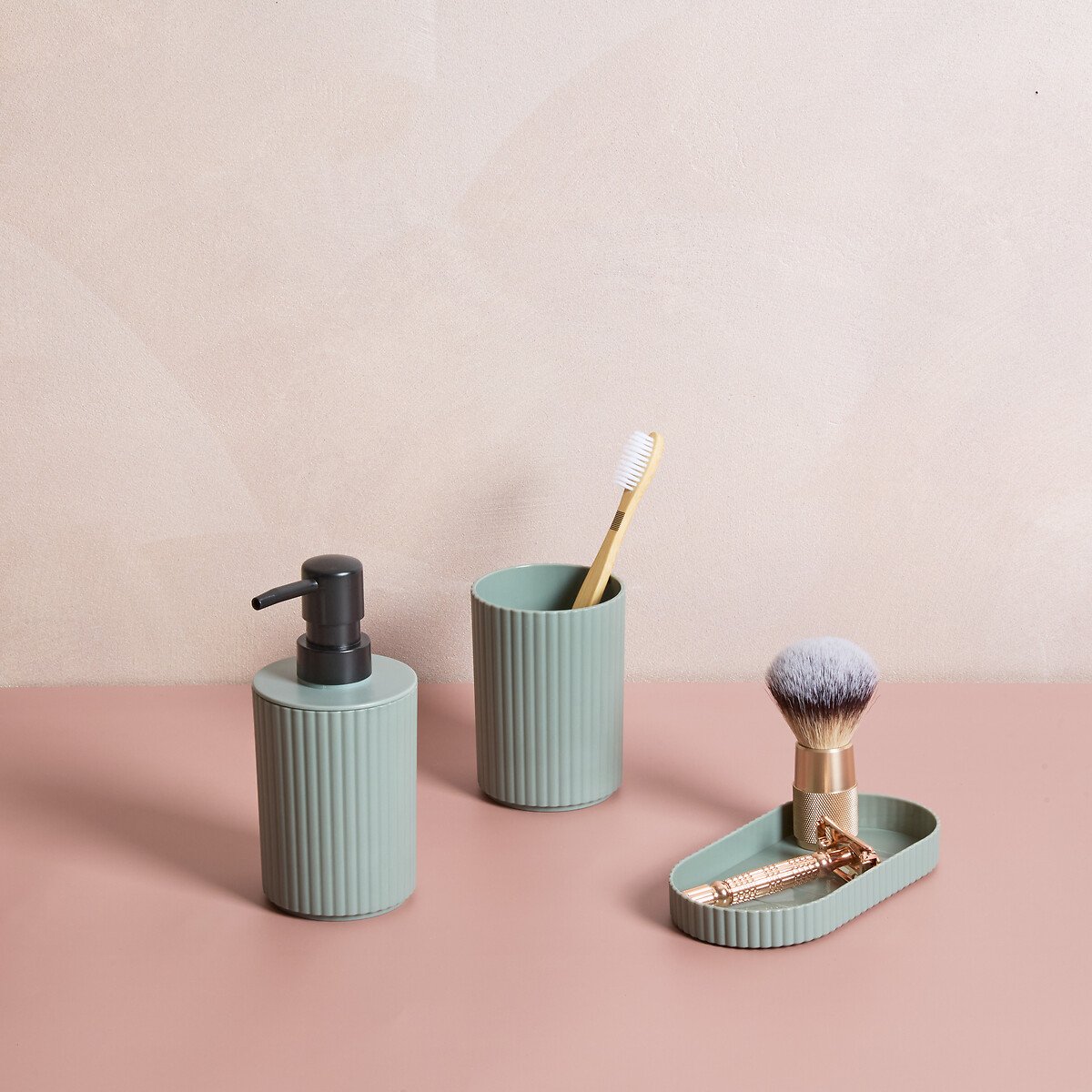 Conjunto de 3 pe&ccedil;as wc ESSENTIELS verde