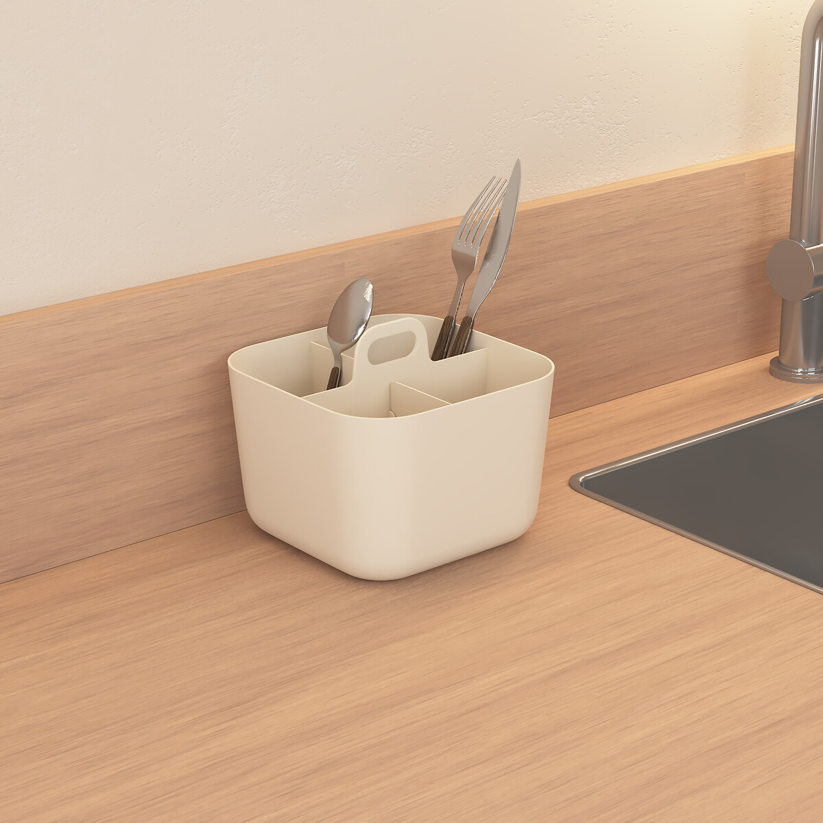 Porta utens&iacute;lios de 4 m&oacute;dulos POLY bege