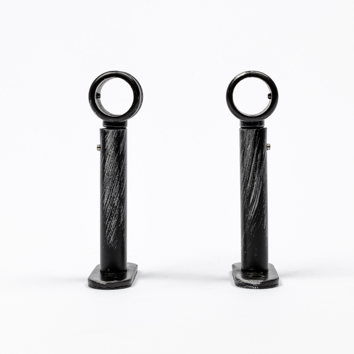 Conjunto 2 suportes preto/prateado 90mm