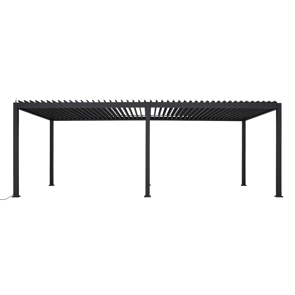 P&eacute;rgola &Eacute;VORA cinza graphite em alum&iacute;nio 3,6x6m