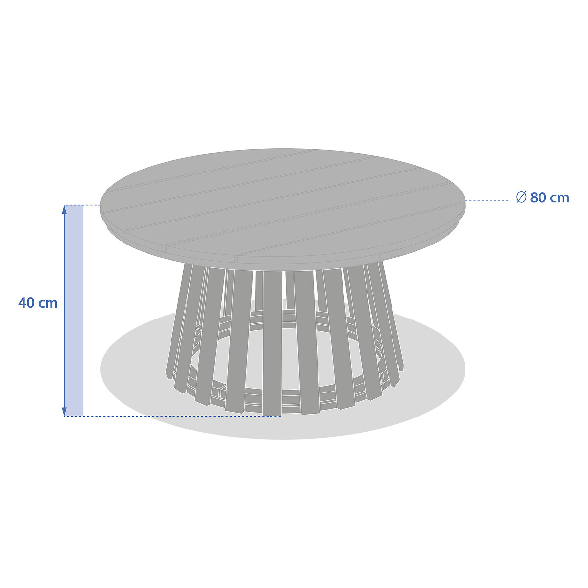 Mesa de centro OSUNA bege 80cm