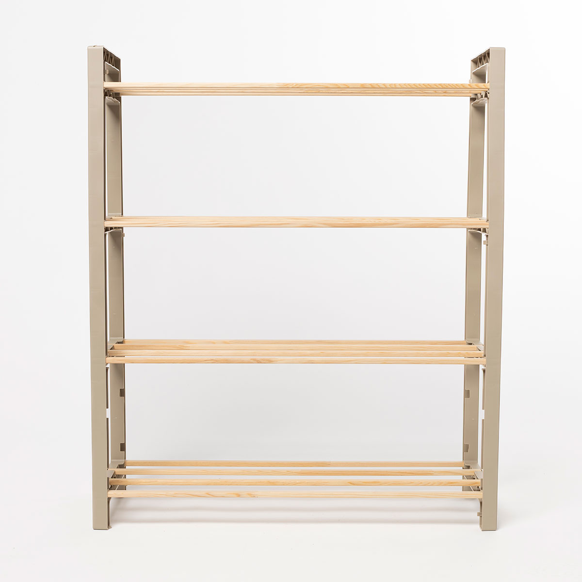 Sapateira com 4 níveis bege em madeira