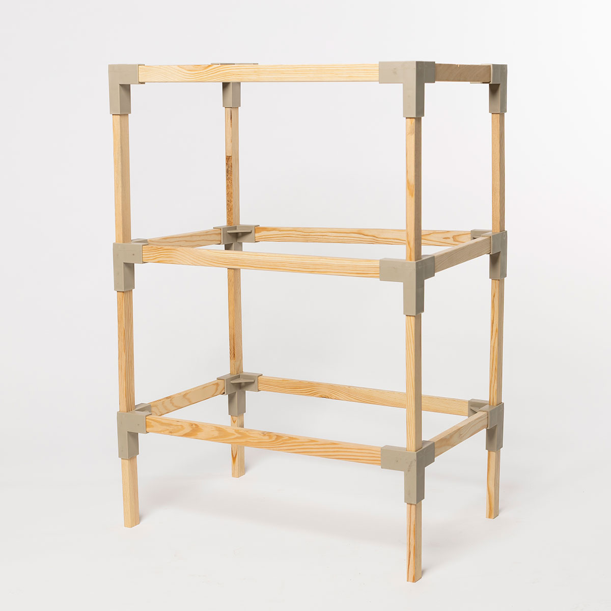 Estante com 6 organizadores bege