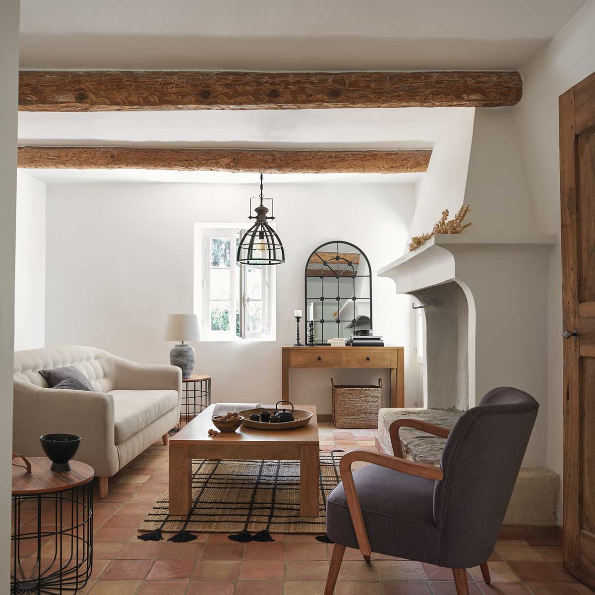 Candeeiro de teto niko em metal preto