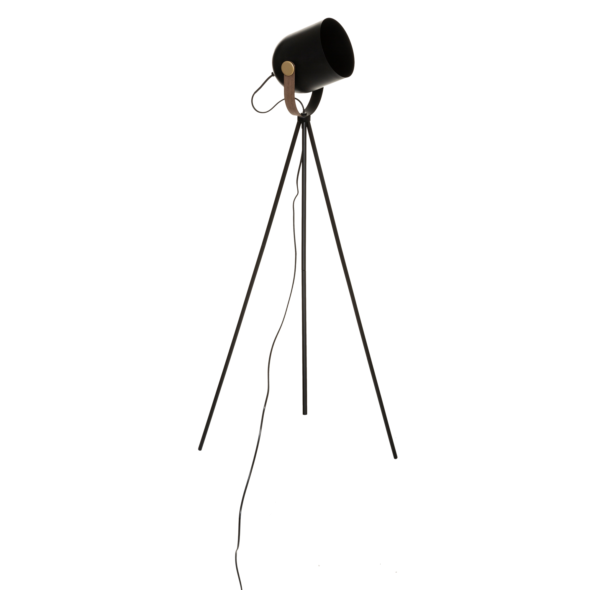 Candeeiro de p&eacute; trip&eacute; BIL preto em metal 136cm