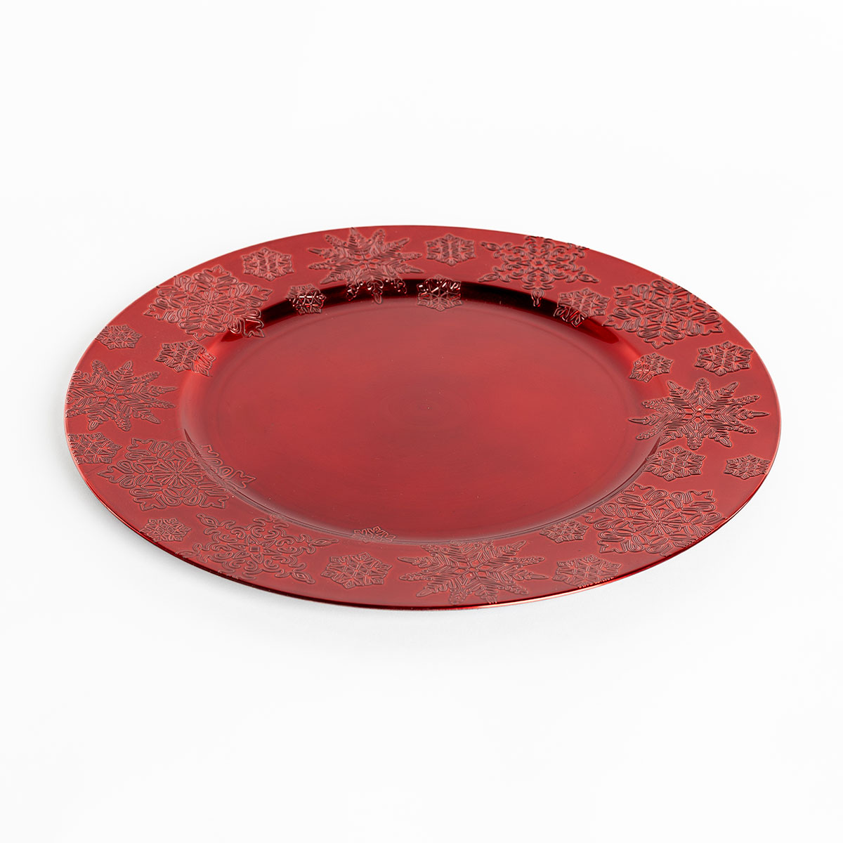 Prato marcador floco de neve vermelho 33cm