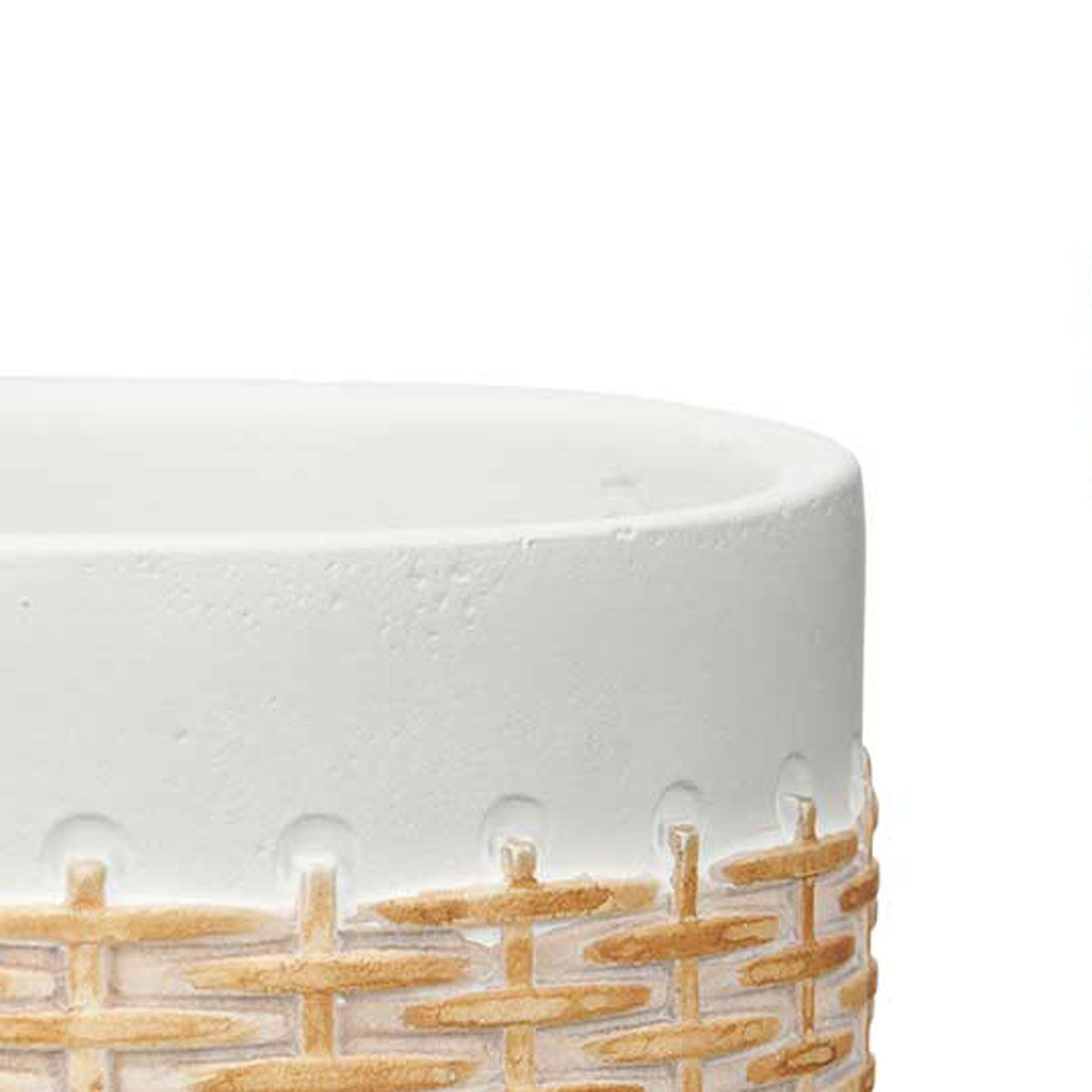 Vaso branco com efeito rattan 12cm