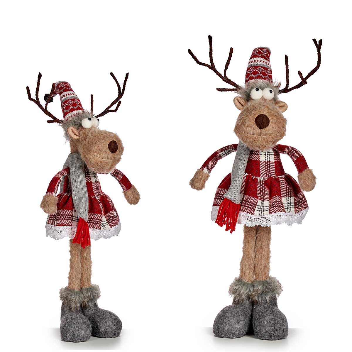 Rena com chapéu e saia vermelha 48cm