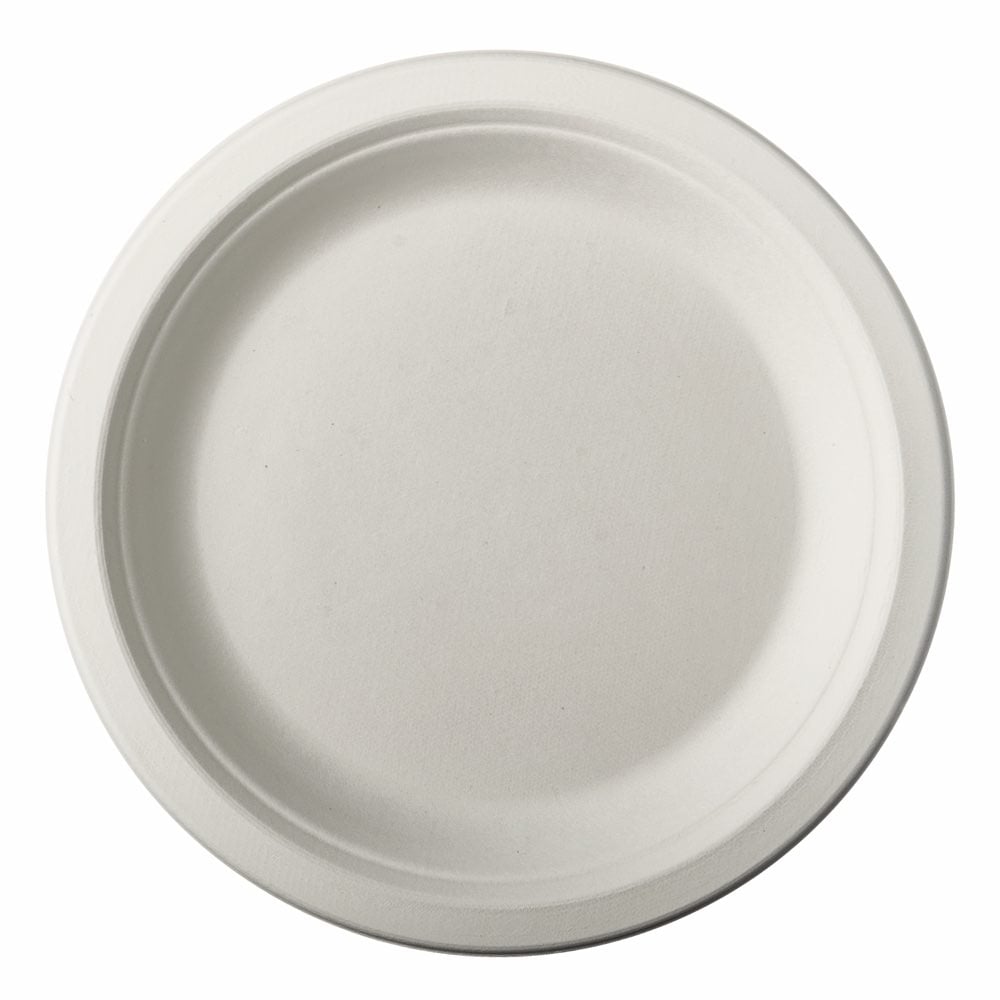Conjunto pratos em cana de a&ccedil;&uacute;car 18cm