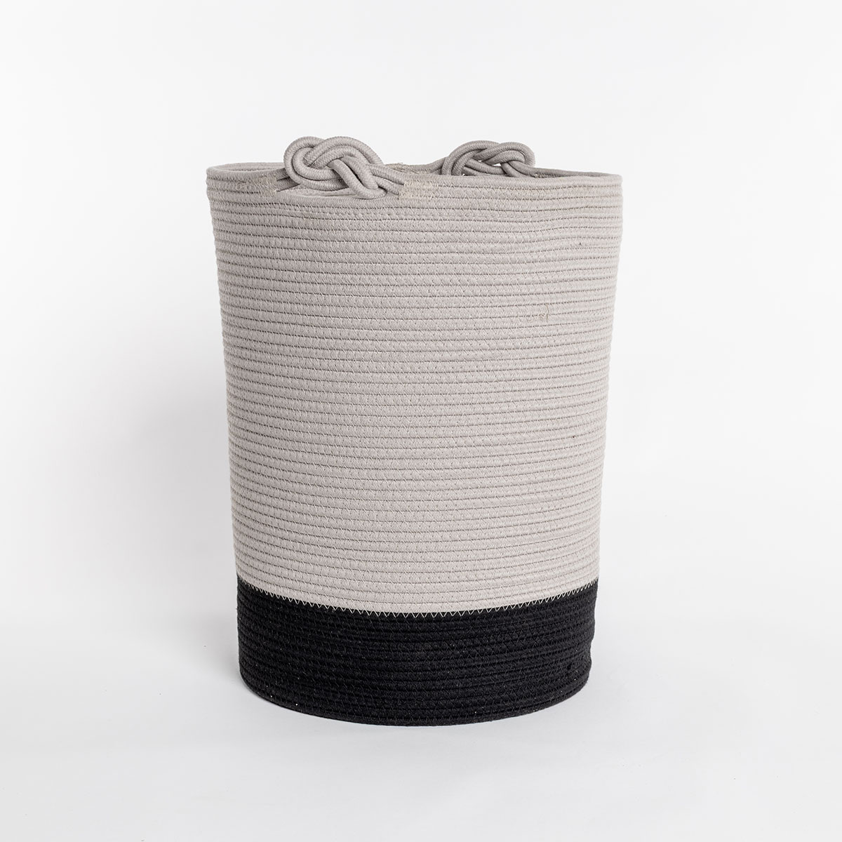 Cesto de roupa wc bege em algod&atilde;o 37x50cm
