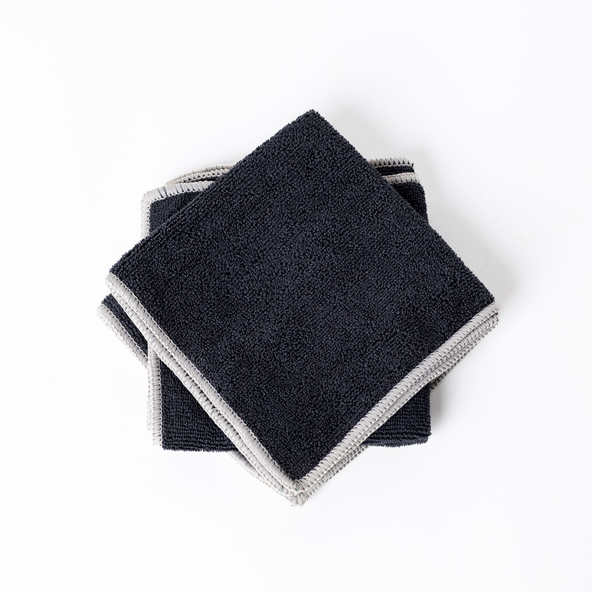 Conjunto de 3 panos microfibra pretos 34x34cm