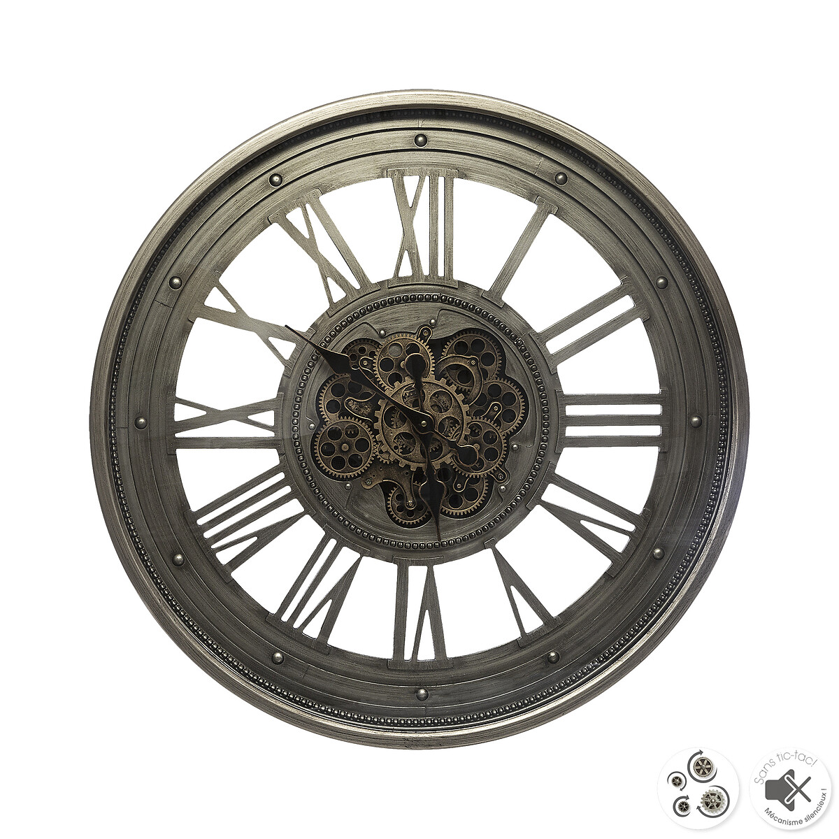 Rel&oacute;gio de parede GABY cinza 80cm