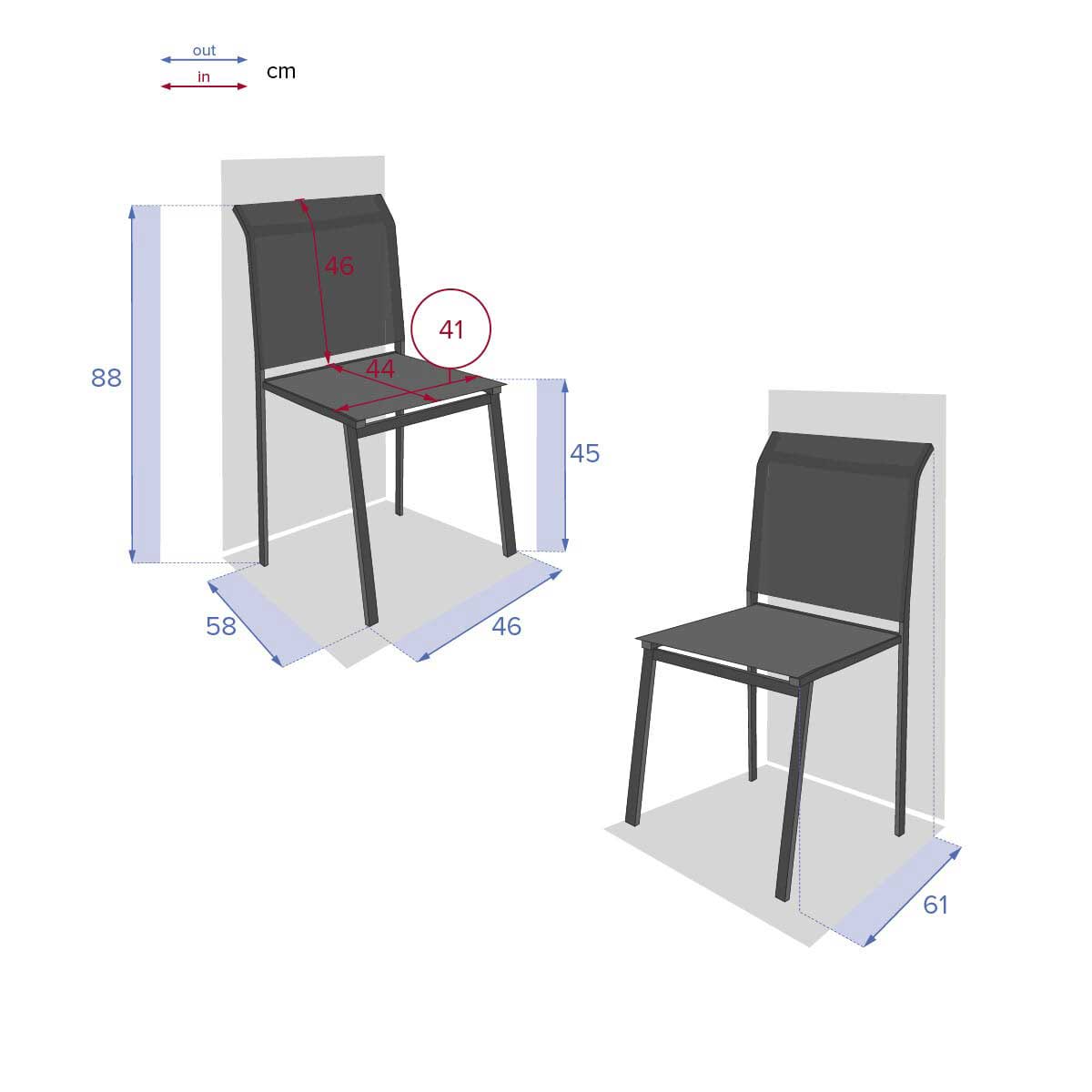Cadeira empilhável ESSENTIA antracite
