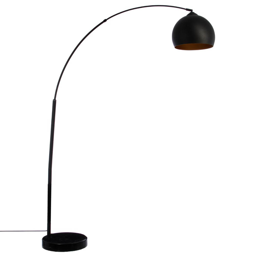 Candeeiro de pé HYTO preto em metal 178cm,  Candeeiro de pé HYTO preto em metal 178cm