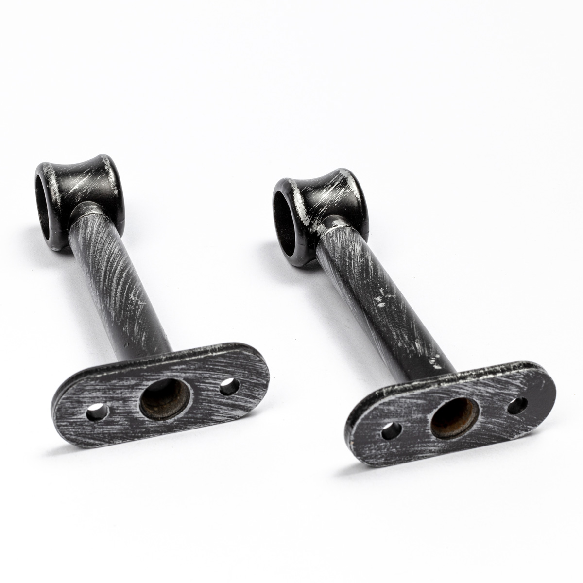 Conjunto 2 suportes preto/prateado 90mm