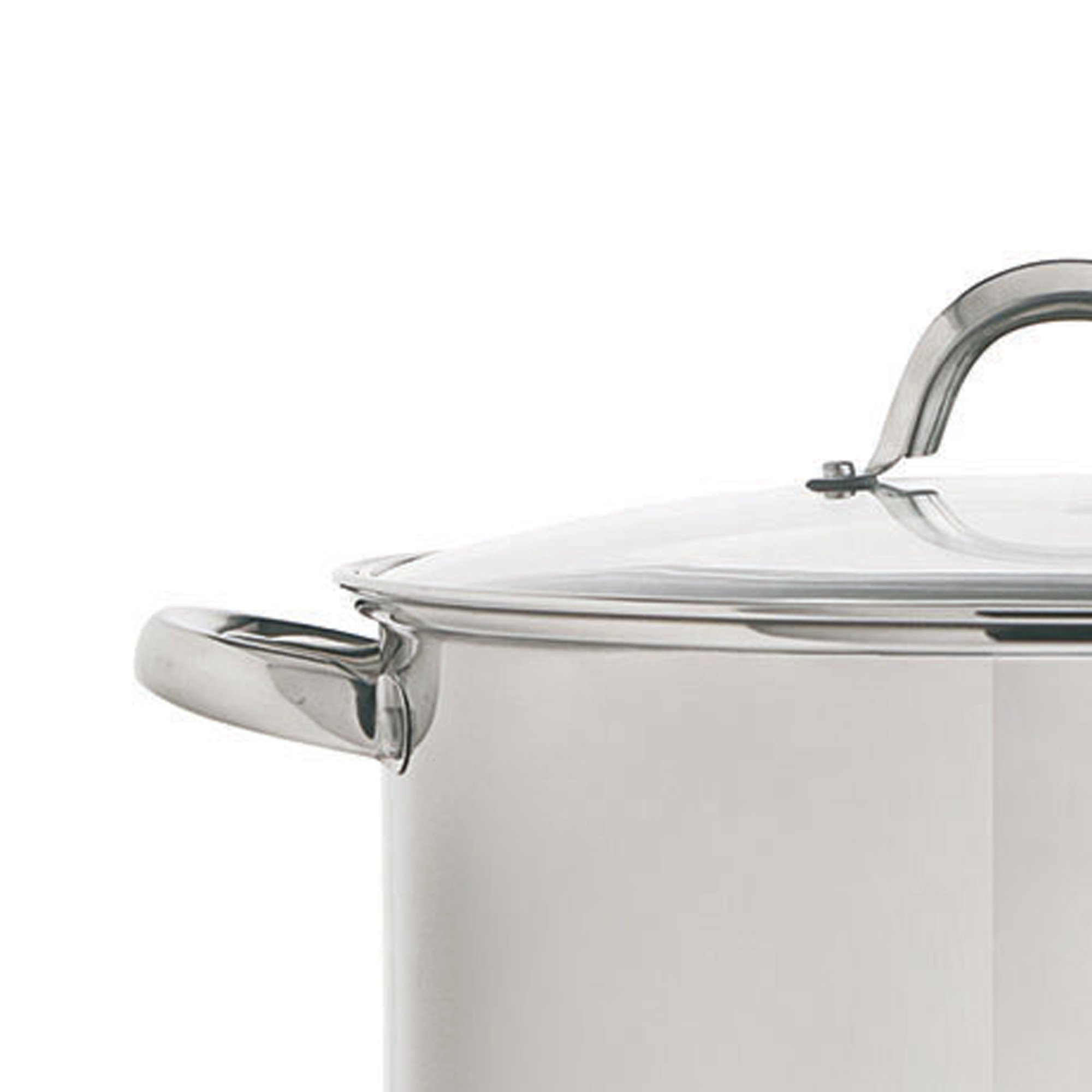 Panela em inox com tampa de vidro 22cm