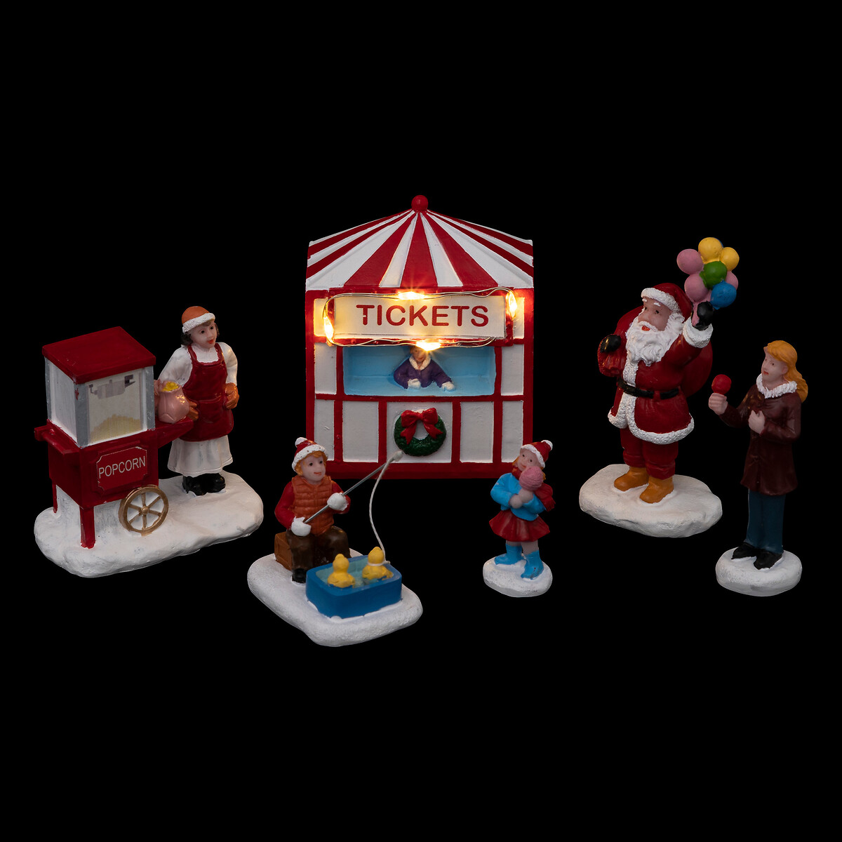 Conjunto de 6 figuras decorativas para aldeia