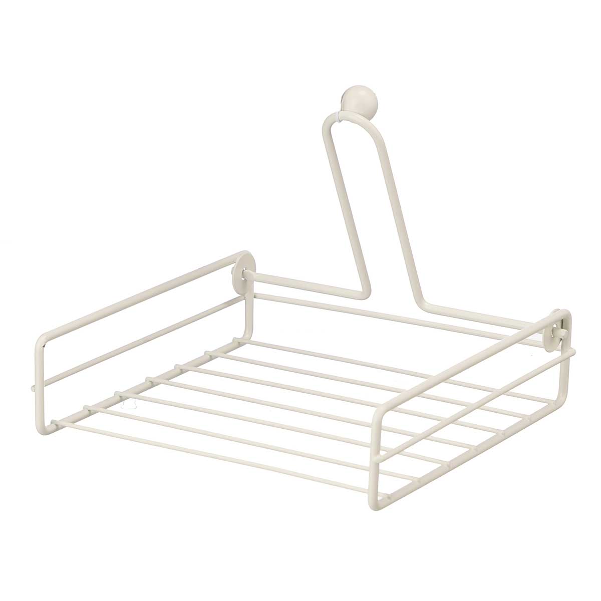 Porta guardanapos branco em metal 19x19x5cm