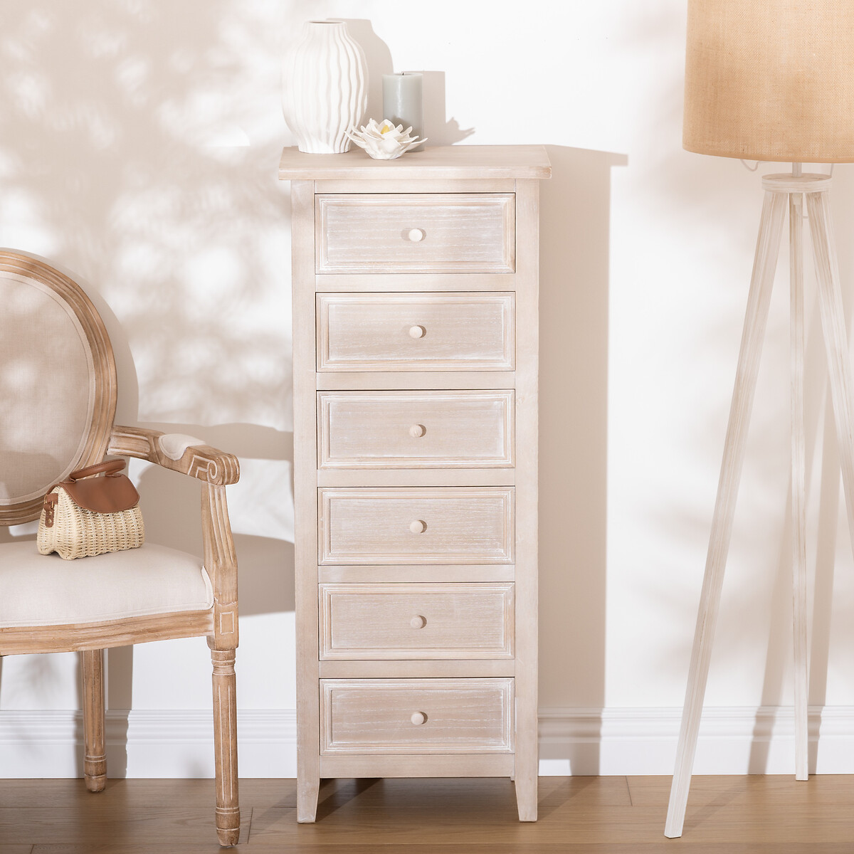 Móvel com 6 gavetas CHARME cinza,  Móvel com 6 gavetas CHARME cinza