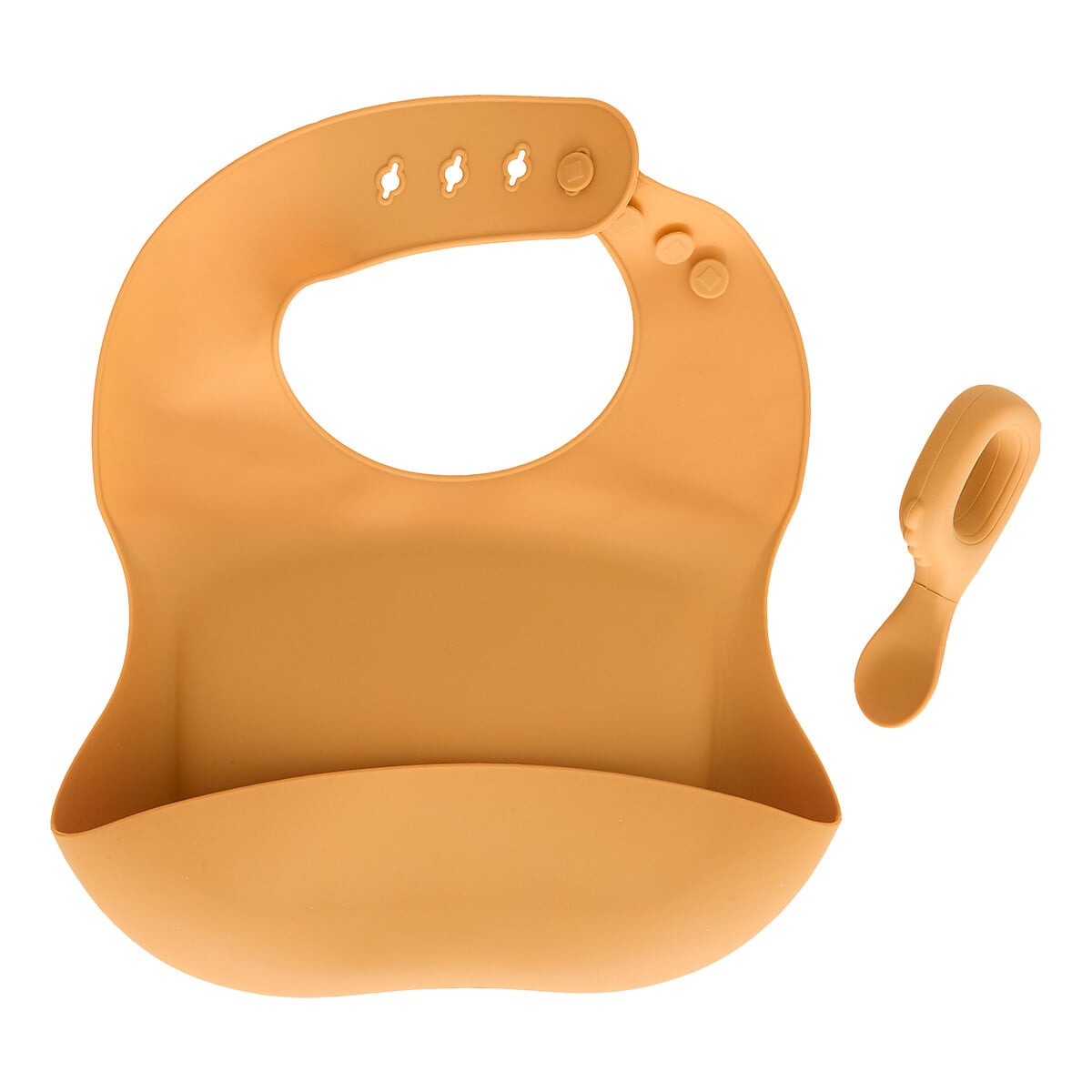 Conjunto babete e colher YUM ocre