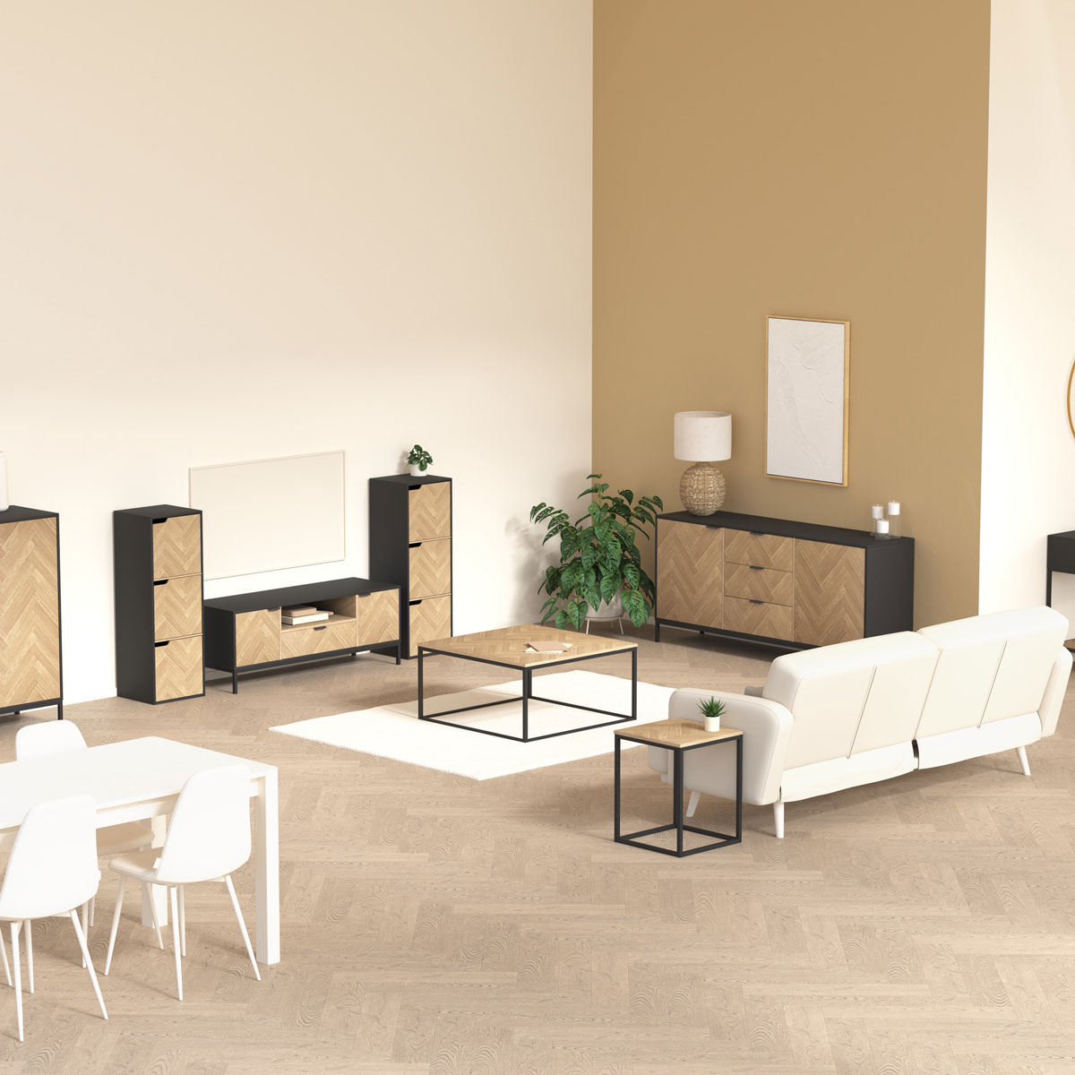 Mesa de apoio CHEVRONS preta