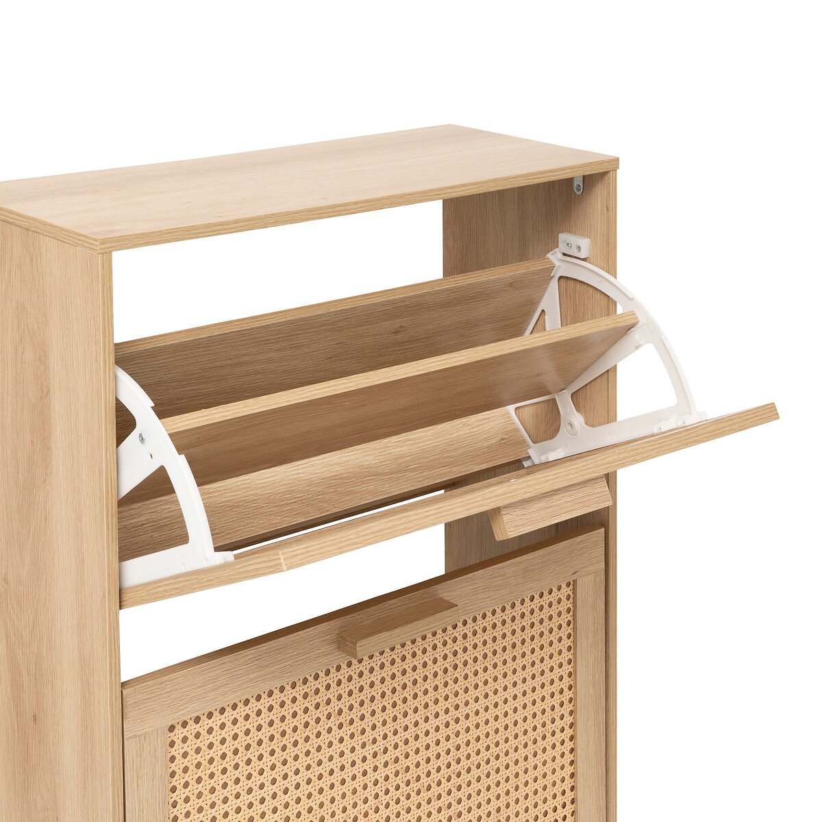 Sapateira com 3 gavetas bege 113cm