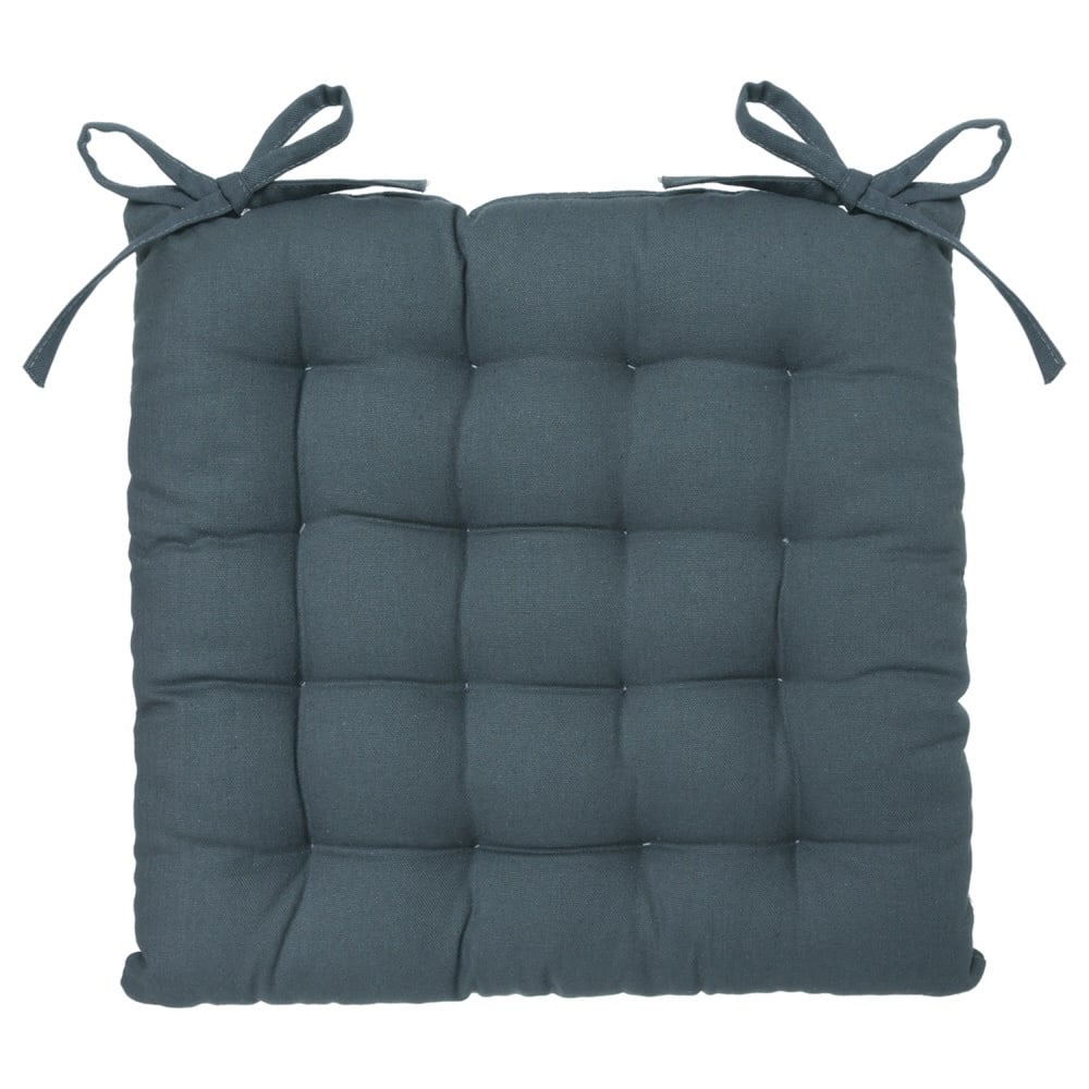 Coxim azul escuro em algodão 38x38cm,  Coxim azul escuro em algodão 38x38cm