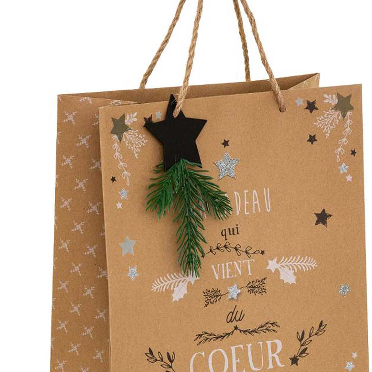 Saco de oferta kraft com pendurante