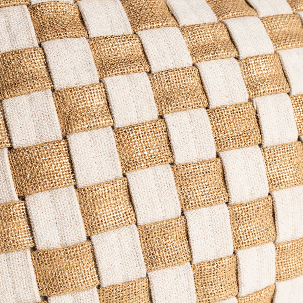 Almofada TRESOR castanha com quadrados 30x50cm