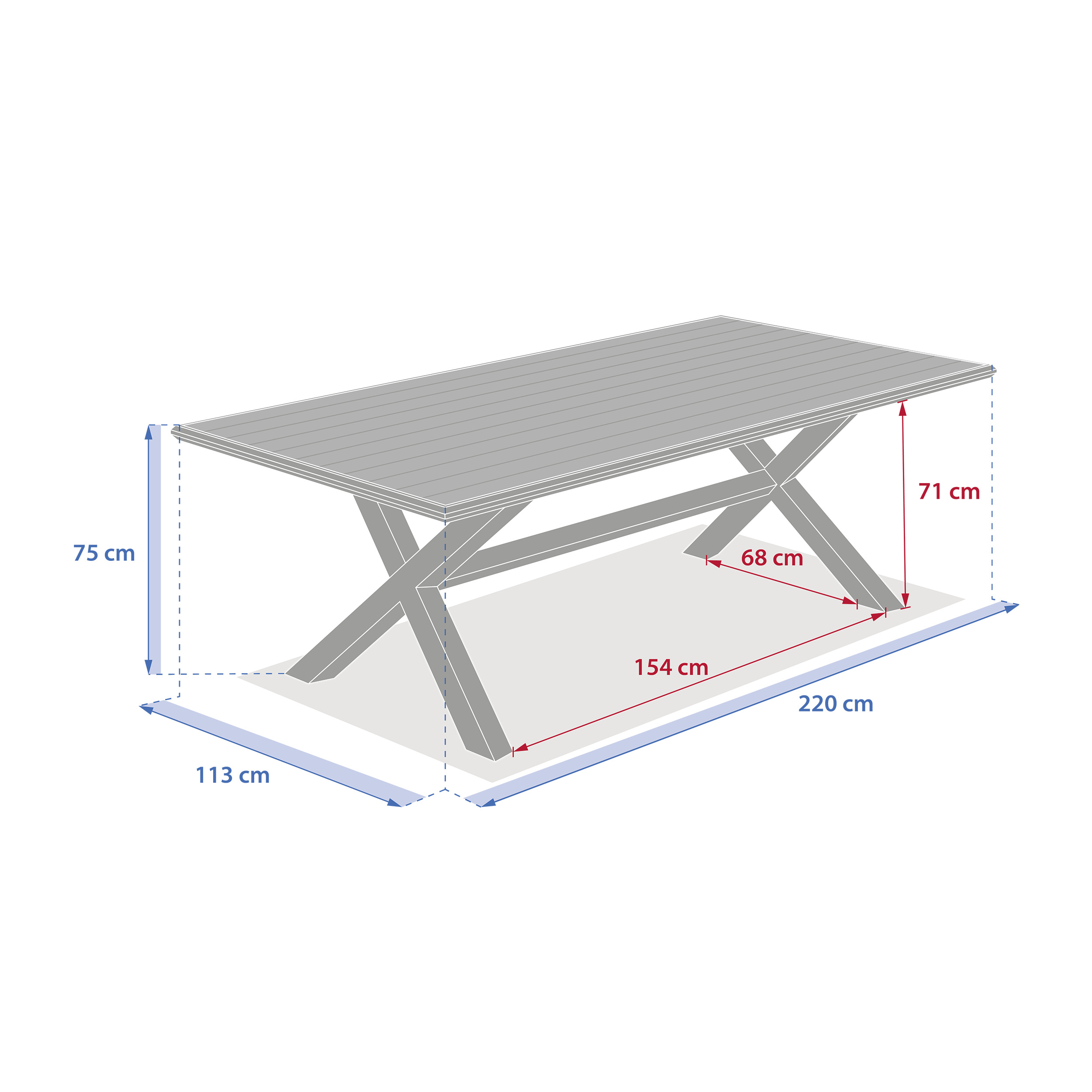 Mesa fixa AXIOME em alum&iacute;nio
