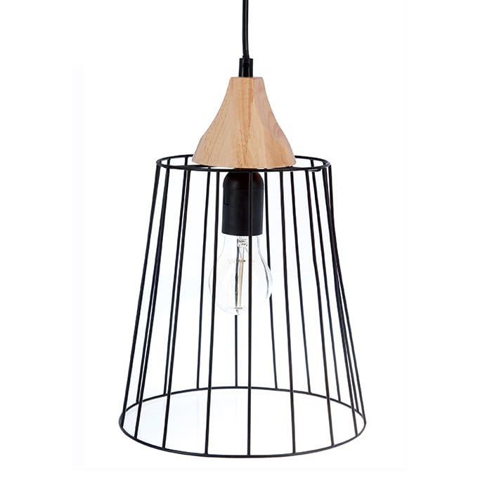 Candeeiro de teto FIL preto em metal