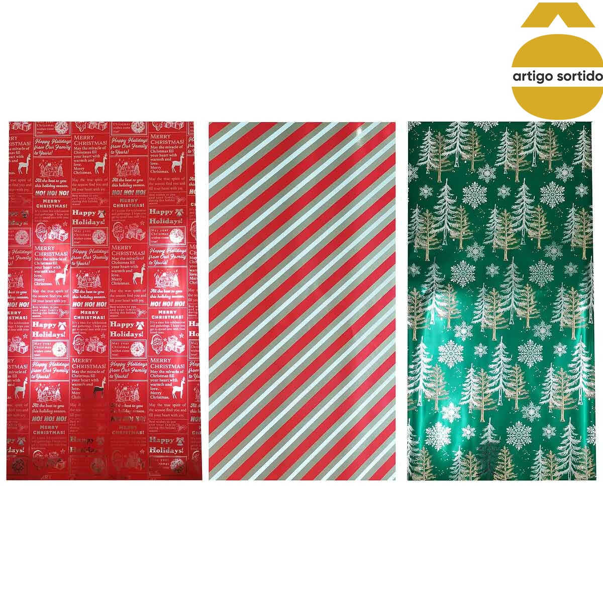 Rolo papel de embrulho metalizado 2m