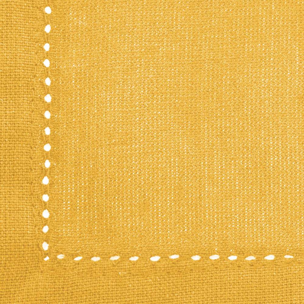 Toalha de mesa CHAMBRAY ocre em algod&atilde;o 140x240cm
