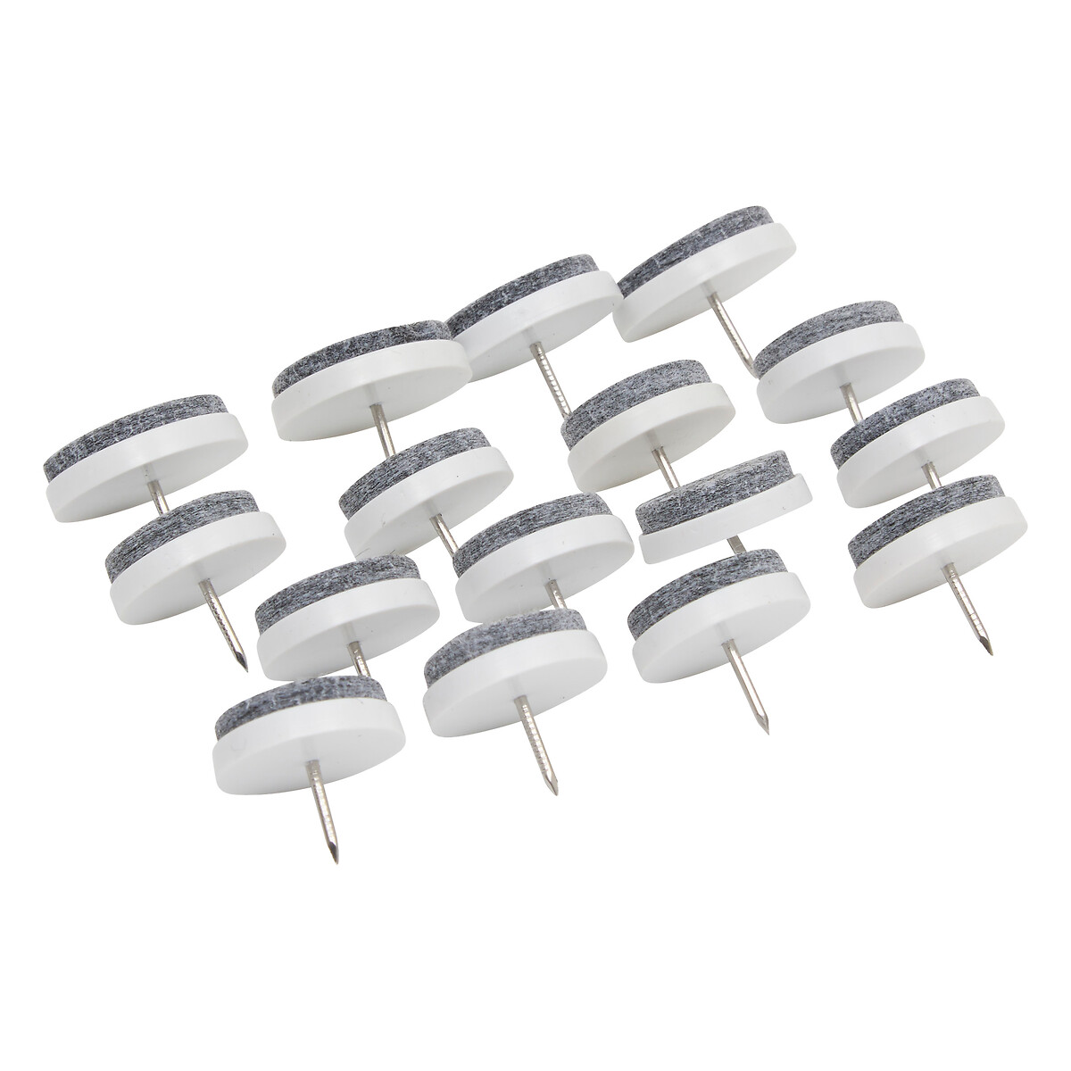 Conjunto de 16 Protetores de ch&atilde;o Cinzento