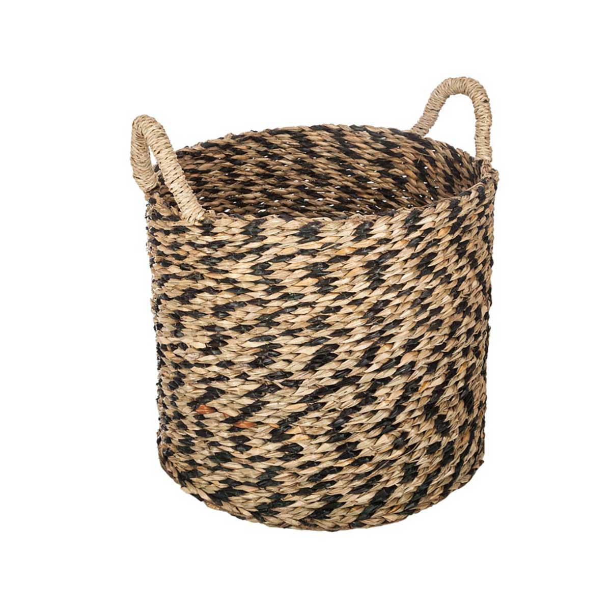 Cesto seagrass ETNIC com pegas 26x30cm