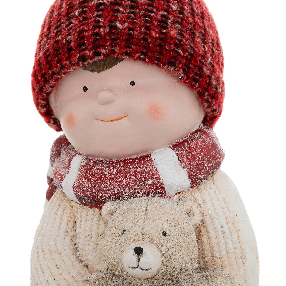 Figura de menino com urso de peluche 38cm,  Figura de menino com urso de peluche 38cm