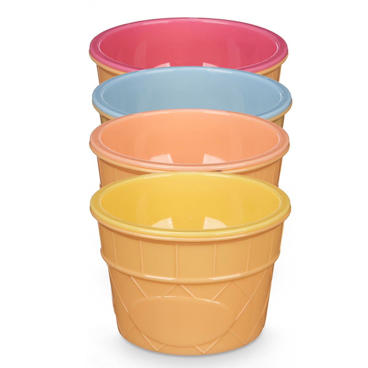 Conjunto de 4 ta&ccedil;as de gelado com colher