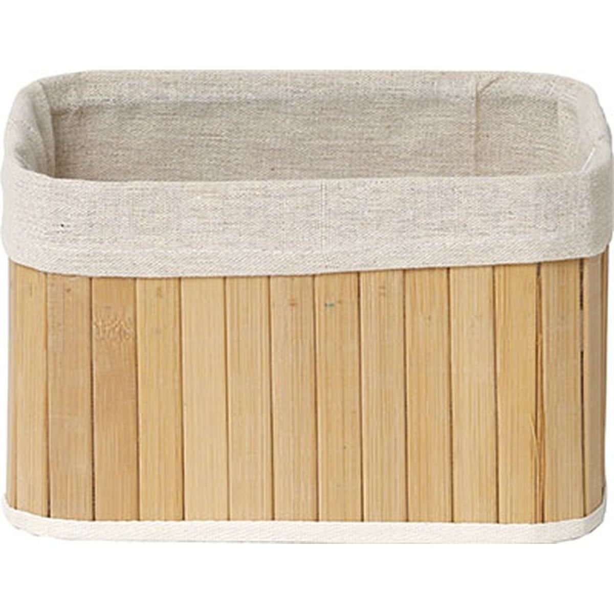 Cesto arruma&ccedil;&atilde;o wc natural de bambu 14x22x16cm