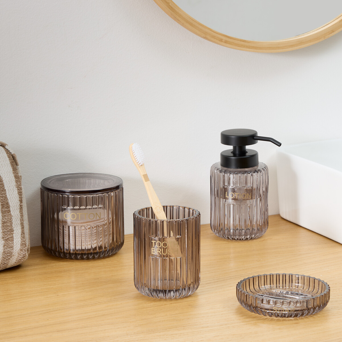 Copo wc GLASS cinza em vidro,  Copo wc GLASS cinza em vidro