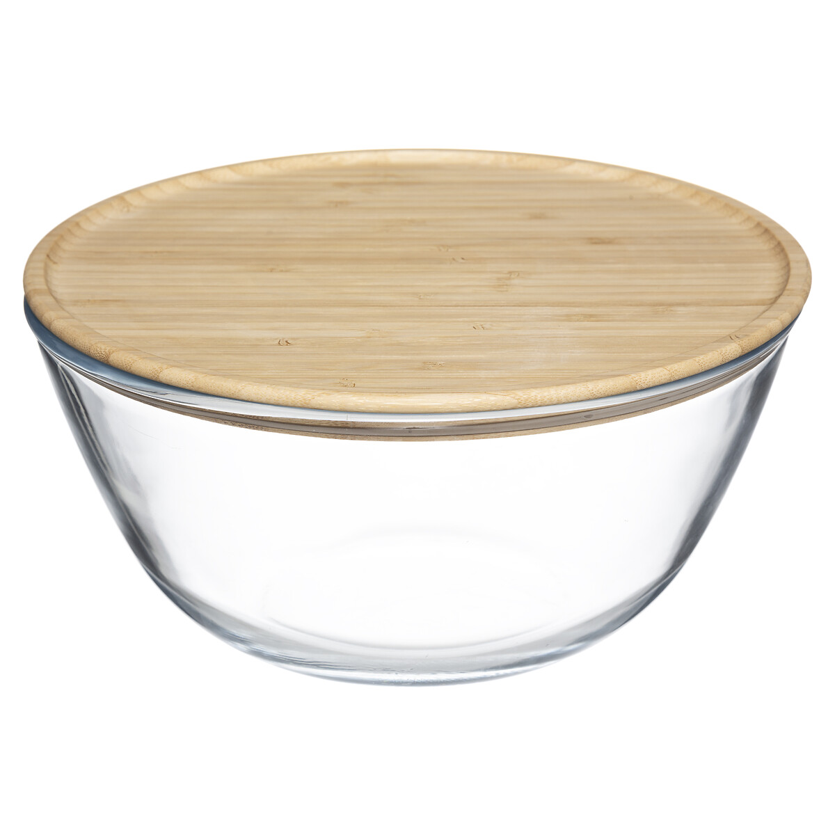 Saladeira em vidro 2,5l com tampa bambu
