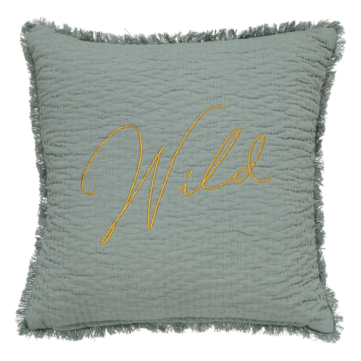 Almofada bordada WILD ROMANCE verde 45x45cm