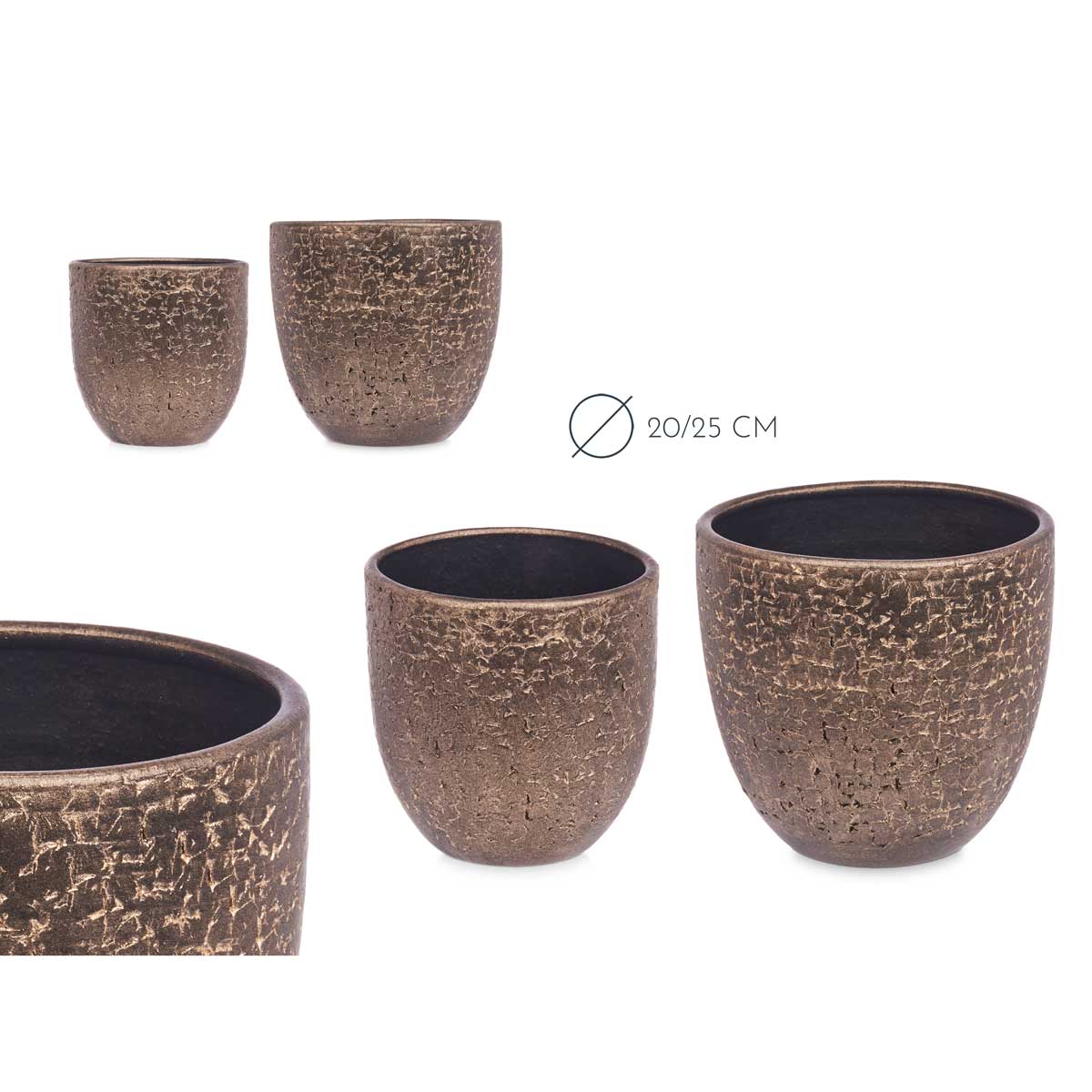 Vaso de cer&acirc;mica dourado 25cm